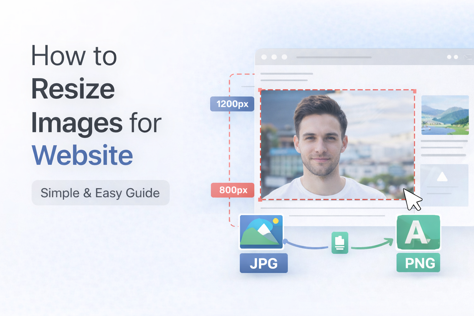 how to resize images for website